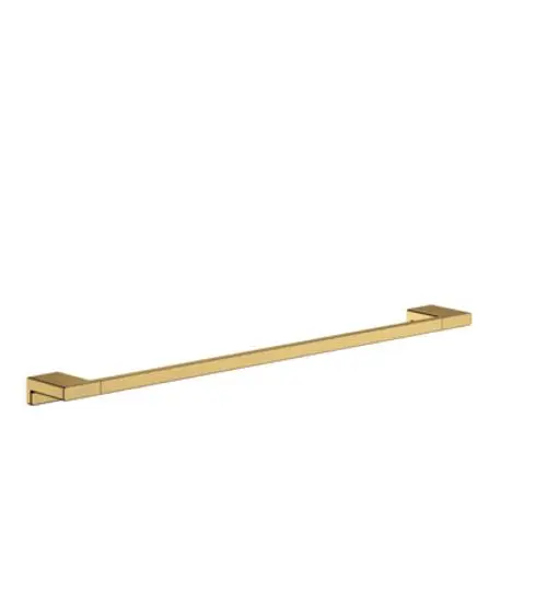 Hansgrohe Badetuchhalter in polierter Goldoptik mit geradlinigem Design und zwei befestigten Wandhaltern.